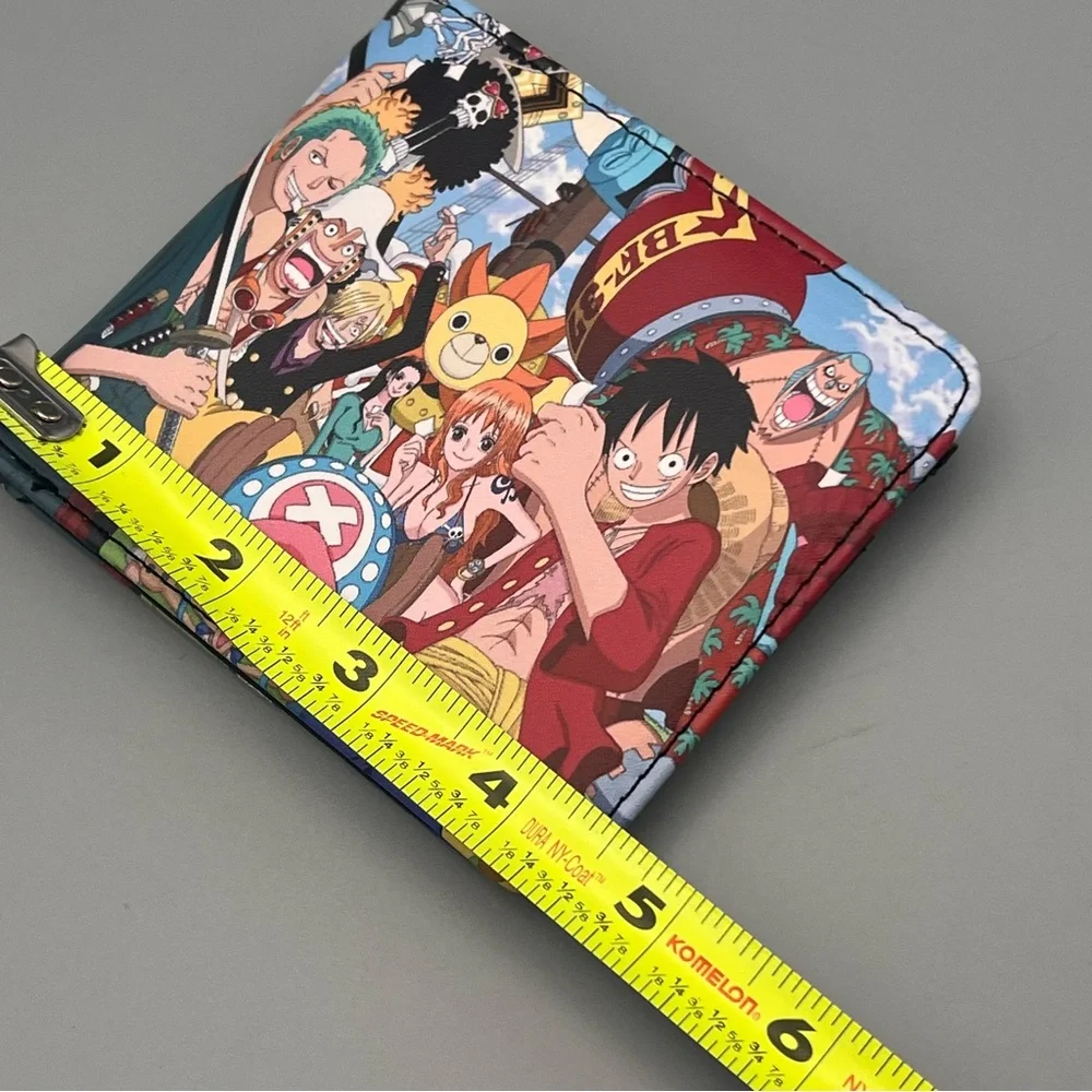 Anime one punch wallet billfold black / multicolor New with zip compartment